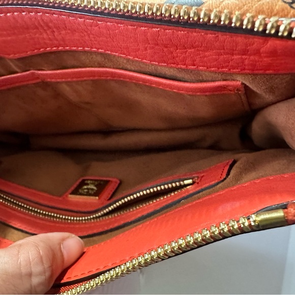 MCM Crossbody Bag in Orange with Red Trim - Picture 7 of 8